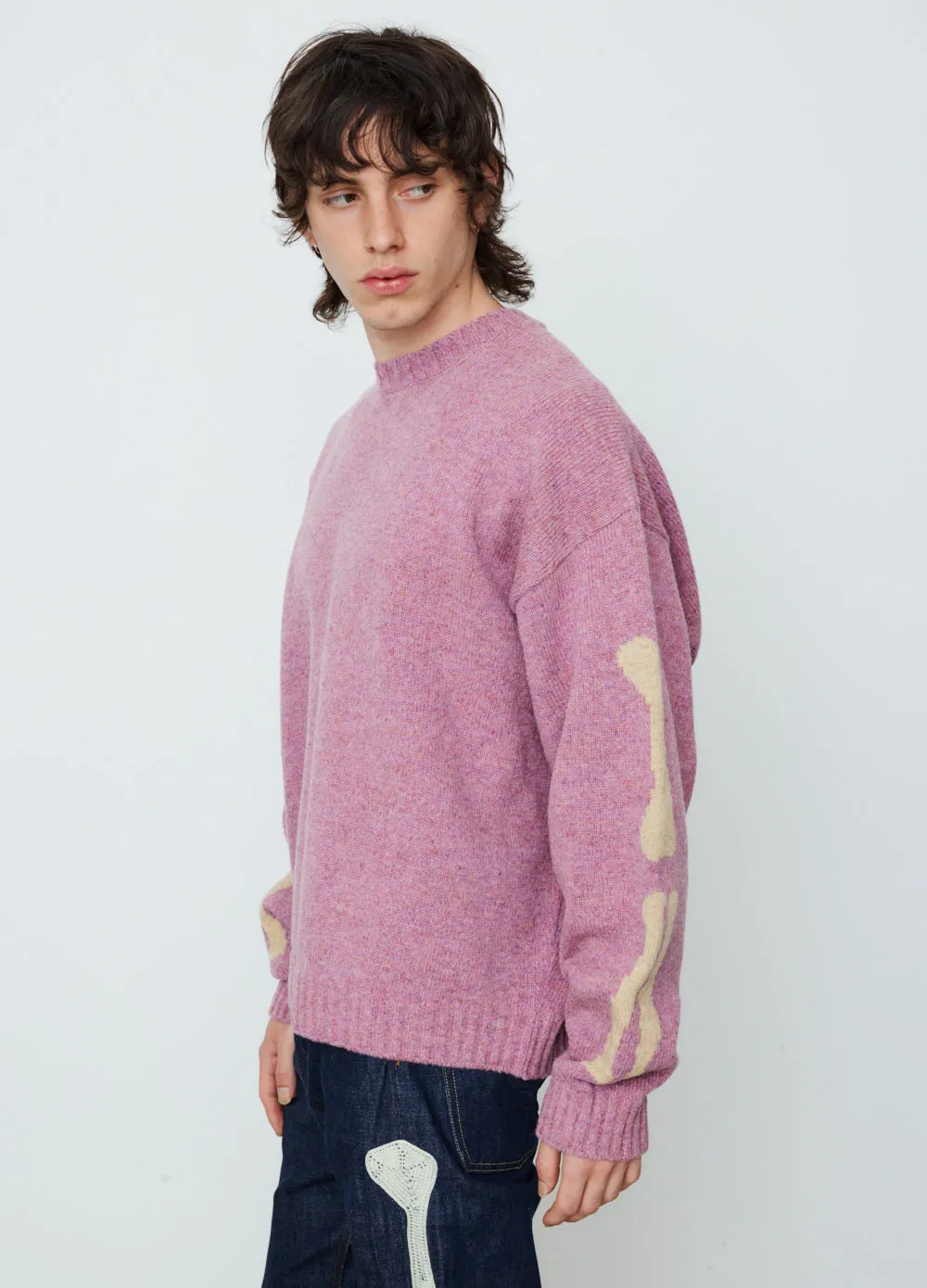 5G Wool Bone Crew Sweater