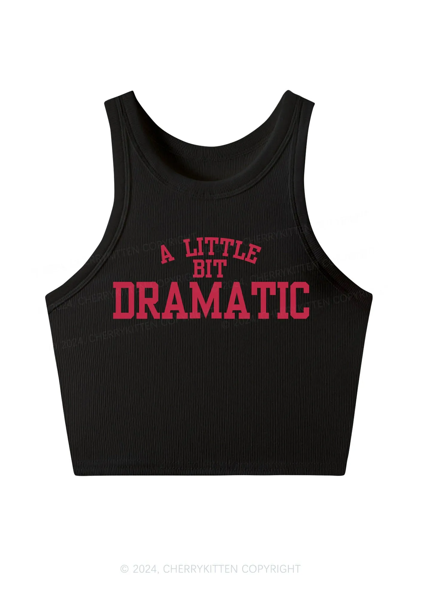 A Little Bit Dramatic Y2K Crop Tank Top Cherrykitten