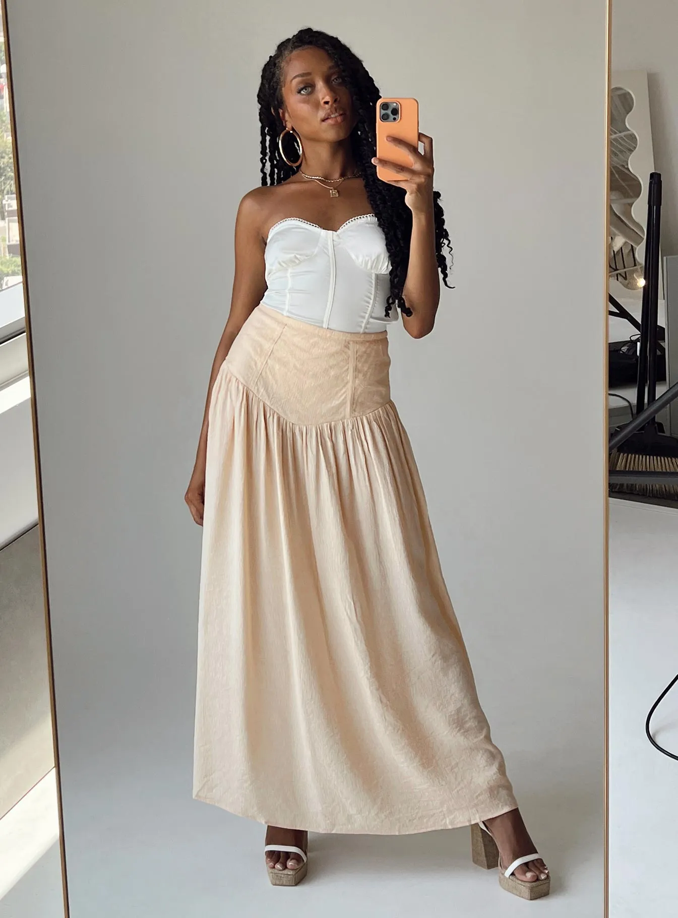 Adelaide Maxi Skirt Beige