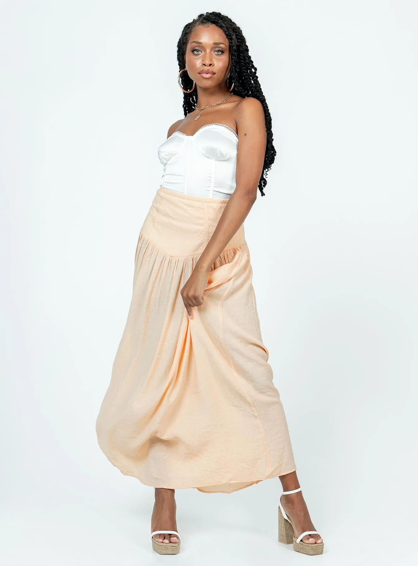 Adelaide Maxi Skirt Beige