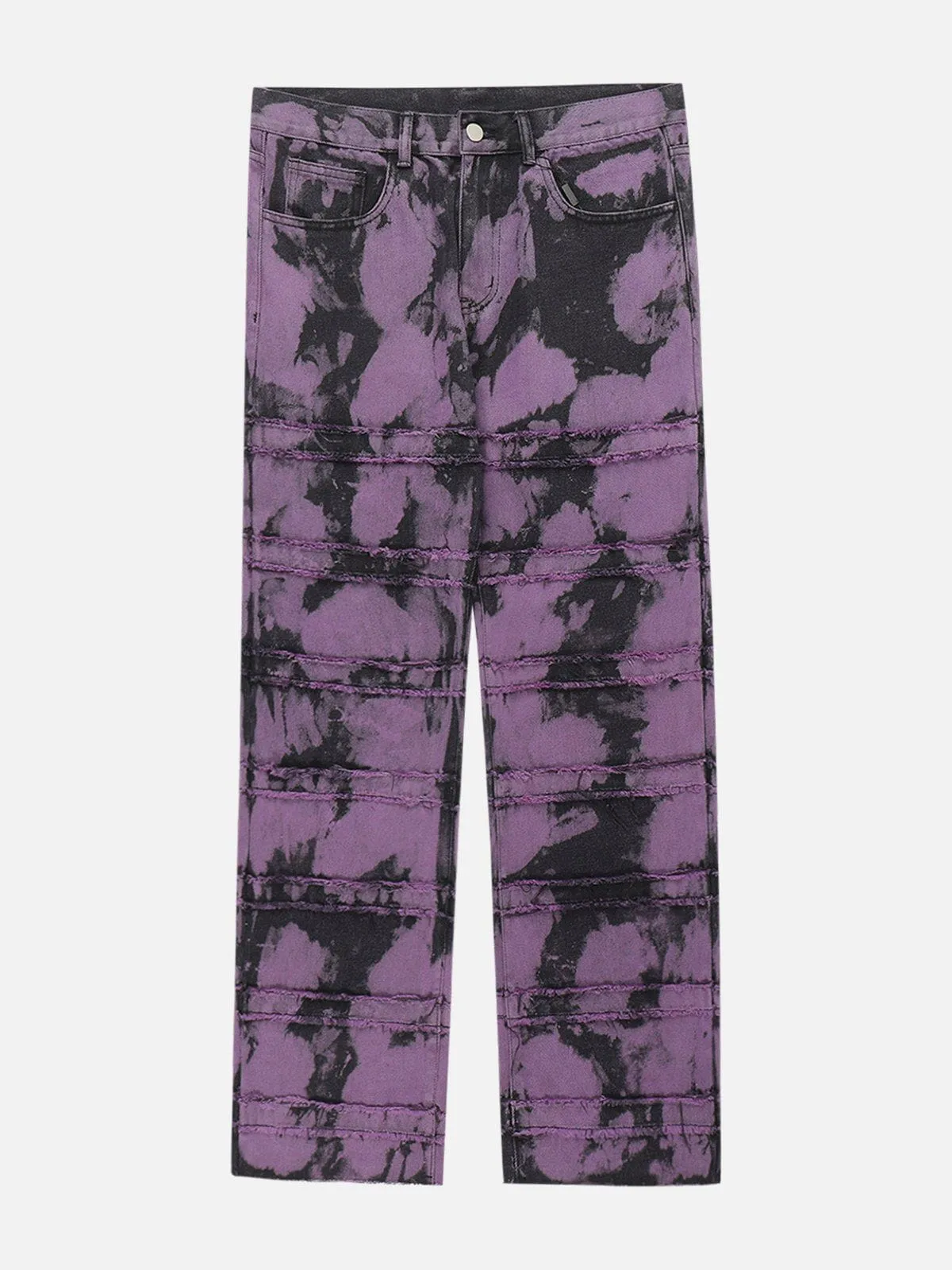 AlanBalen® - Frayed Panel Tie Dye Jeans