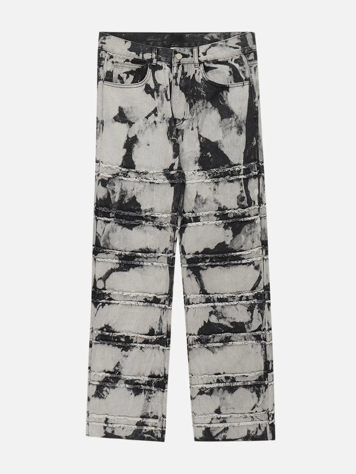 AlanBalen® - Frayed Panel Tie Dye Jeans