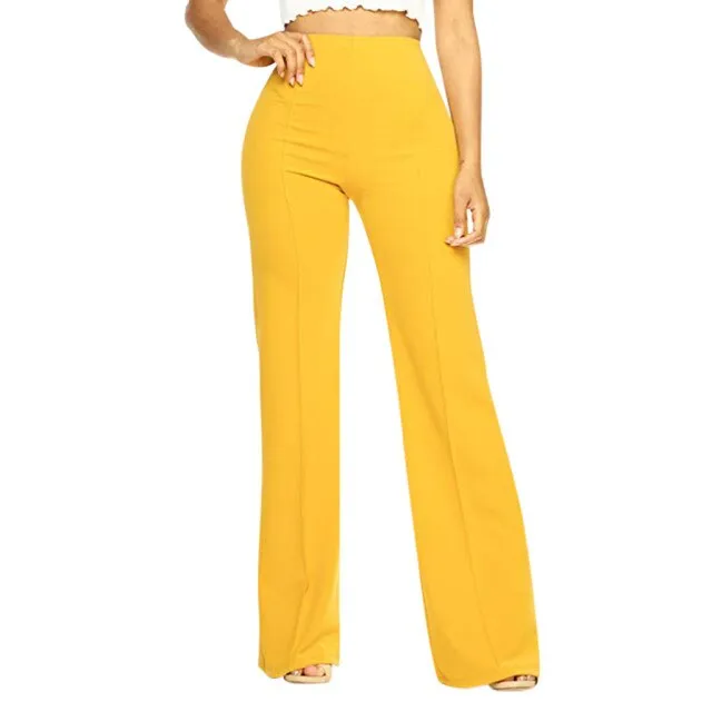 Amy Fashion - Elegant Work Office Casual Long Trousers