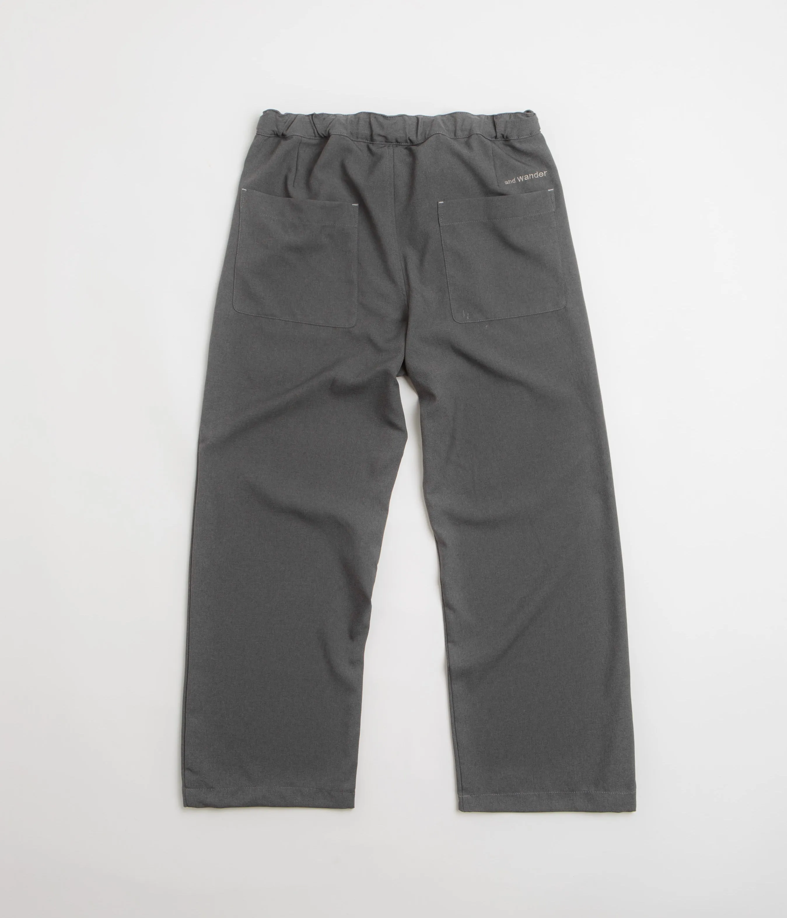 and wander PE Melange Twill Wide Pants - Grey