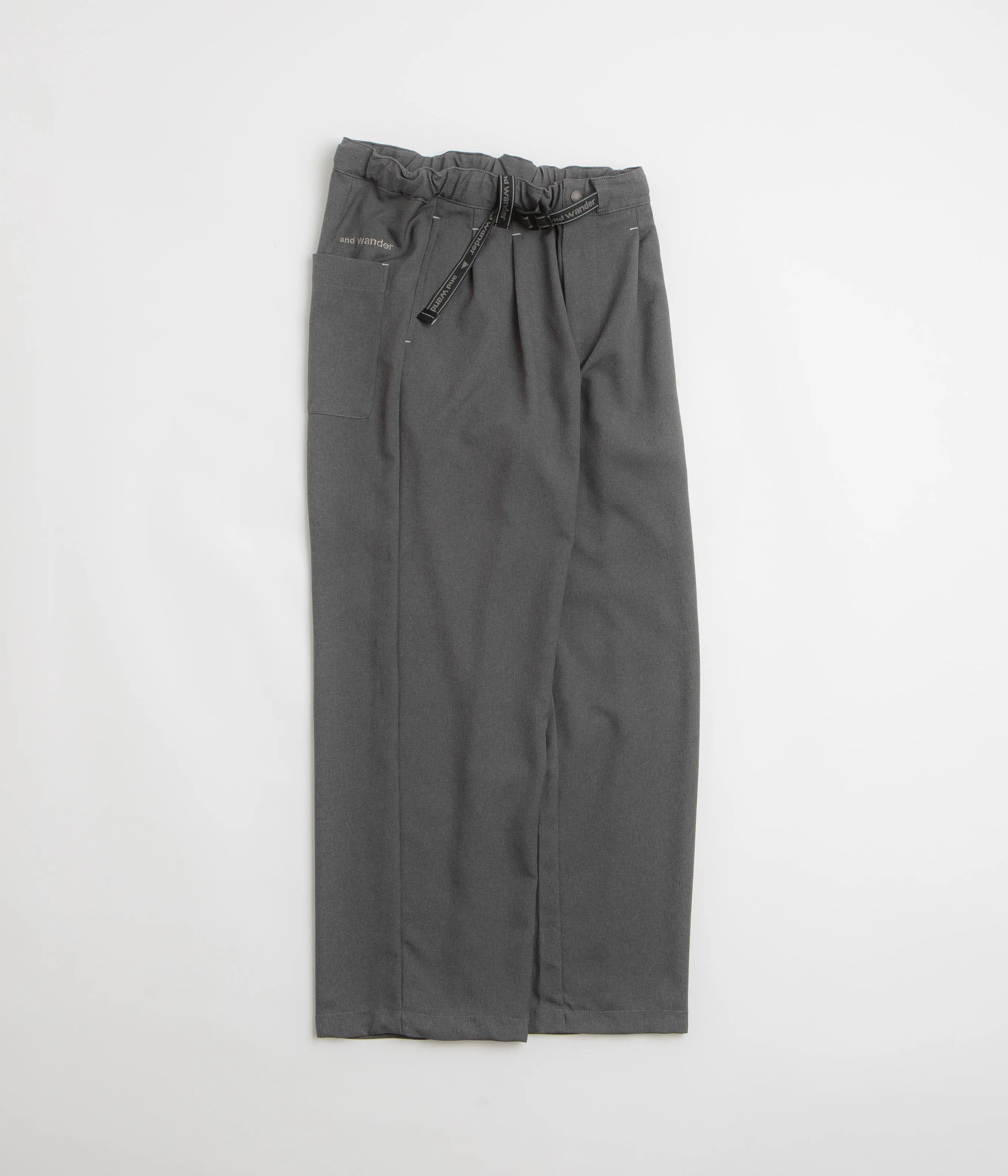 and wander PE Melange Twill Wide Pants - Grey