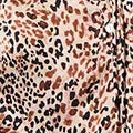 Animal Print Tie-Up Keyhole Neck Blouse