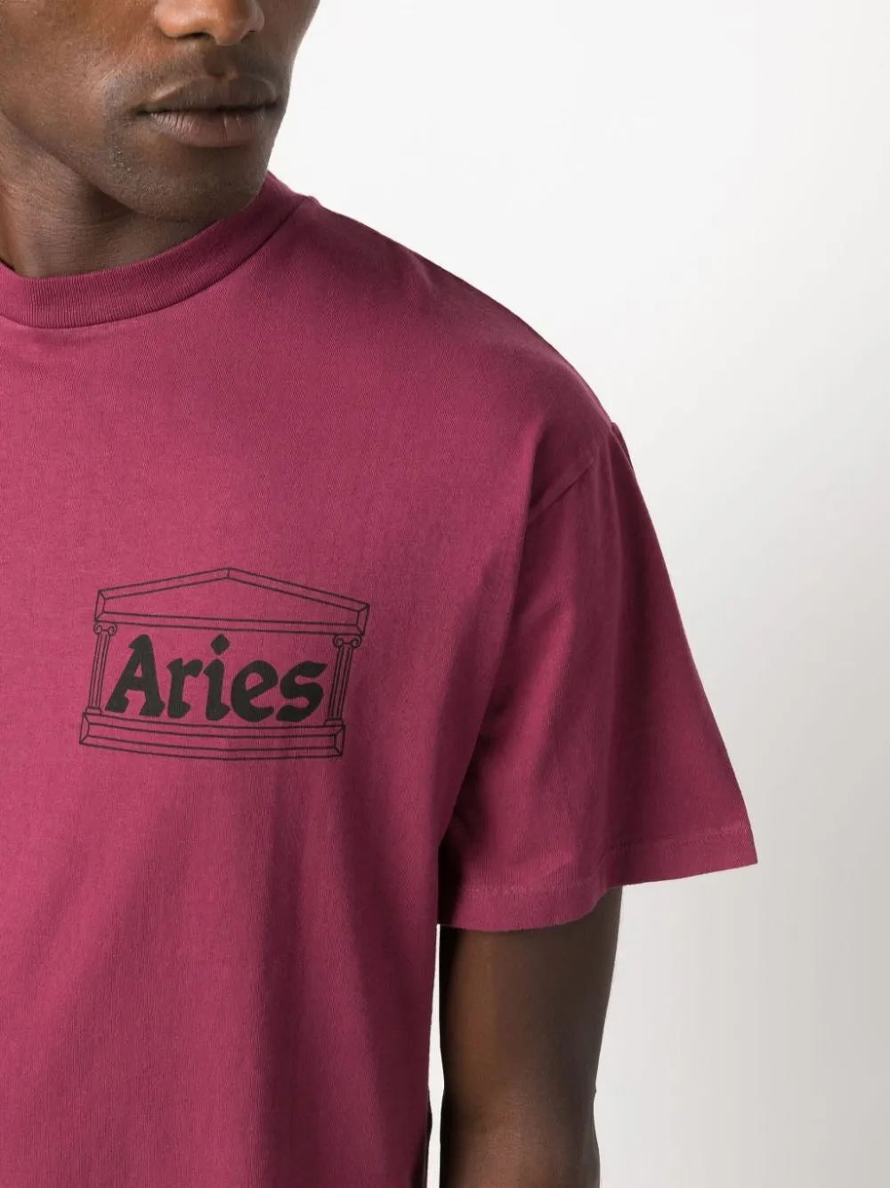 ARIES TEMPLE LOGO-PRINT COTTON T-SHIRT