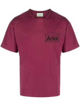 ARIES TEMPLE LOGO-PRINT COTTON T-SHIRT