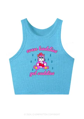 Baddies Got Saddies Cat Y2K Crop Tank Top Cherrykitten