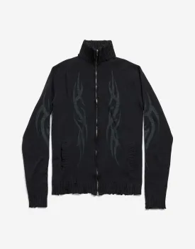 Balenciaga Black Y2K Zip-Up Cardigan