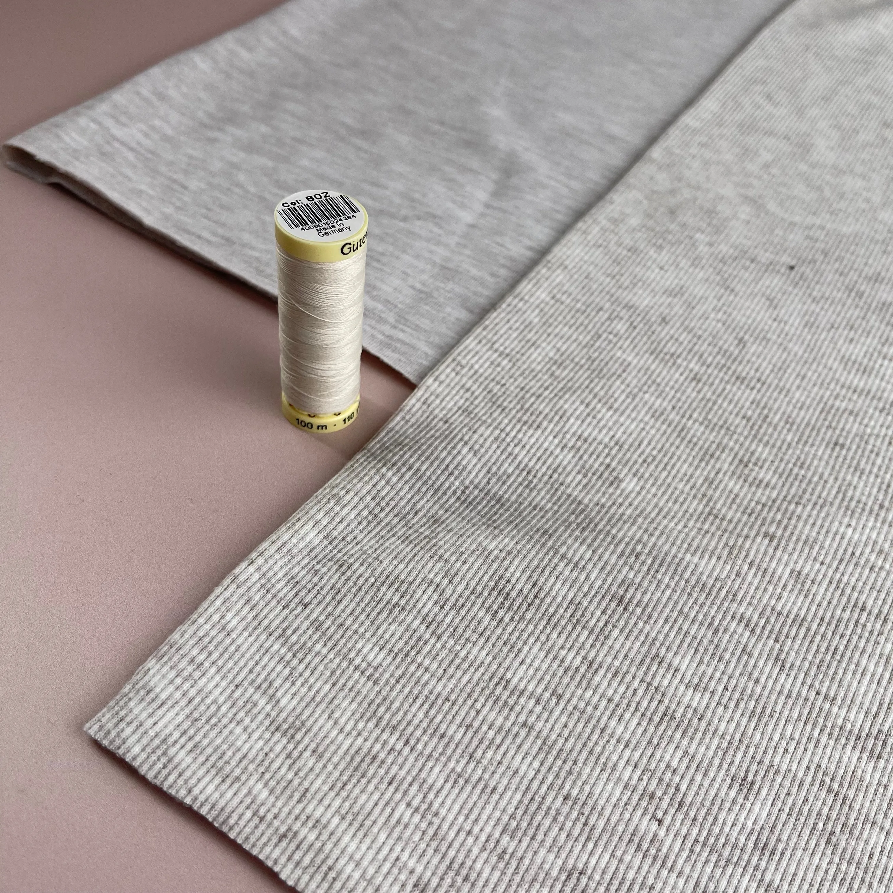 Beige Melange Tubular Cuff Ribbing Fabric