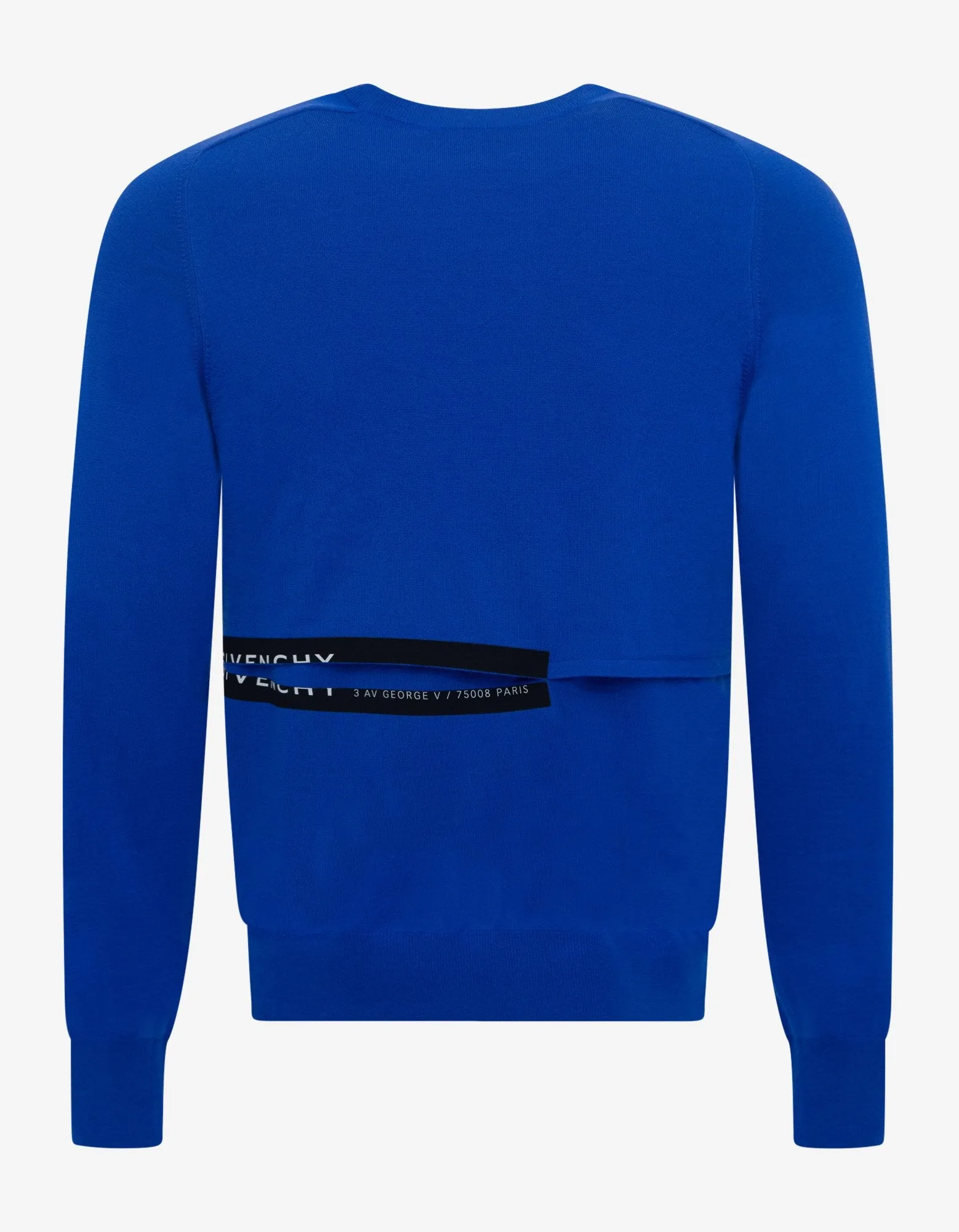 Blue Cut Out Detail Wool Sweater -