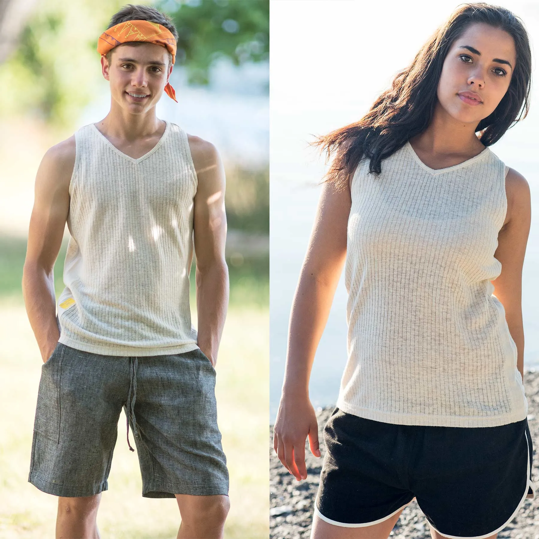 BRISBANE 100% Organic Hemp Ribbed Knit Tank Top (Unisex)