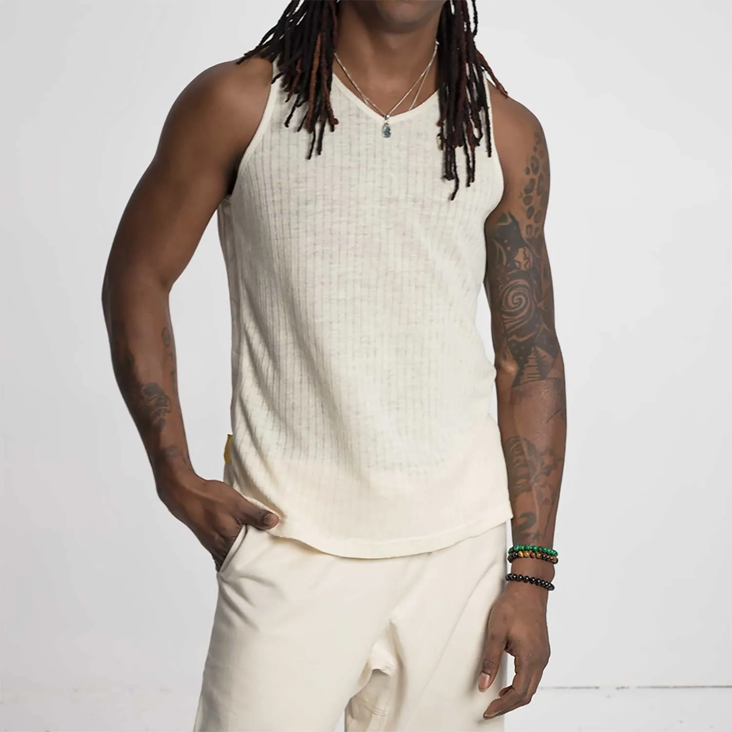 BRISBANE 100% Organic Hemp Ribbed Knit Tank Top (Unisex)