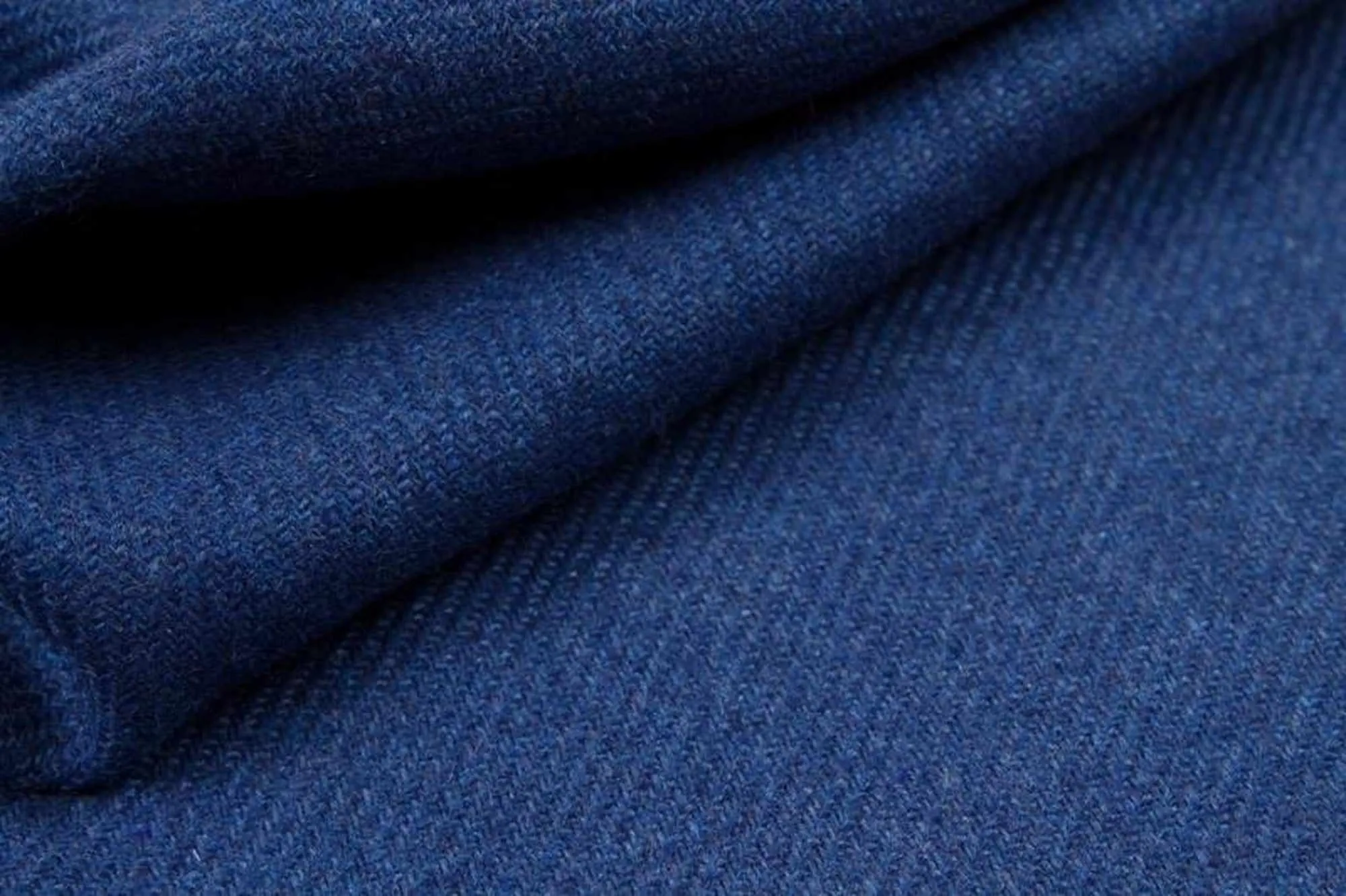 Brushed Recycled Wool Twill - Classic Blue