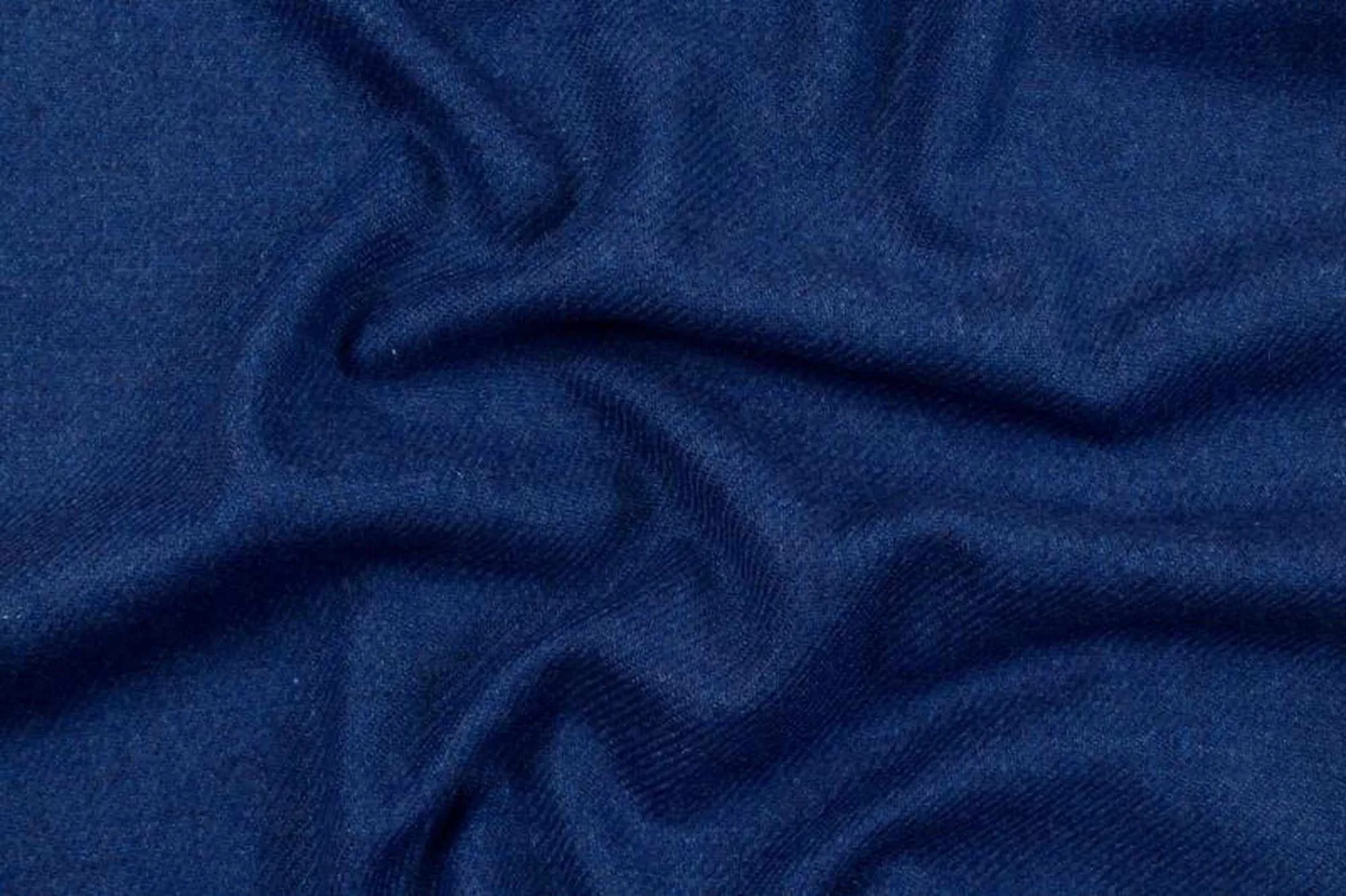 Brushed Recycled Wool Twill - Classic Blue