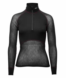 Womens Brynje Wool Thermo Light Zip Polo - Performance Baselayer Top