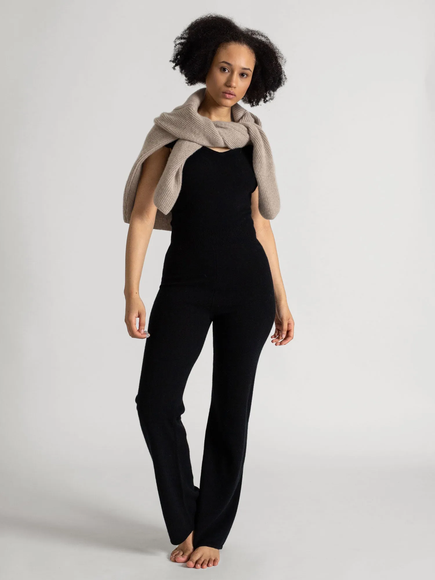 Cashmere jumpsuit "Savasana" - black