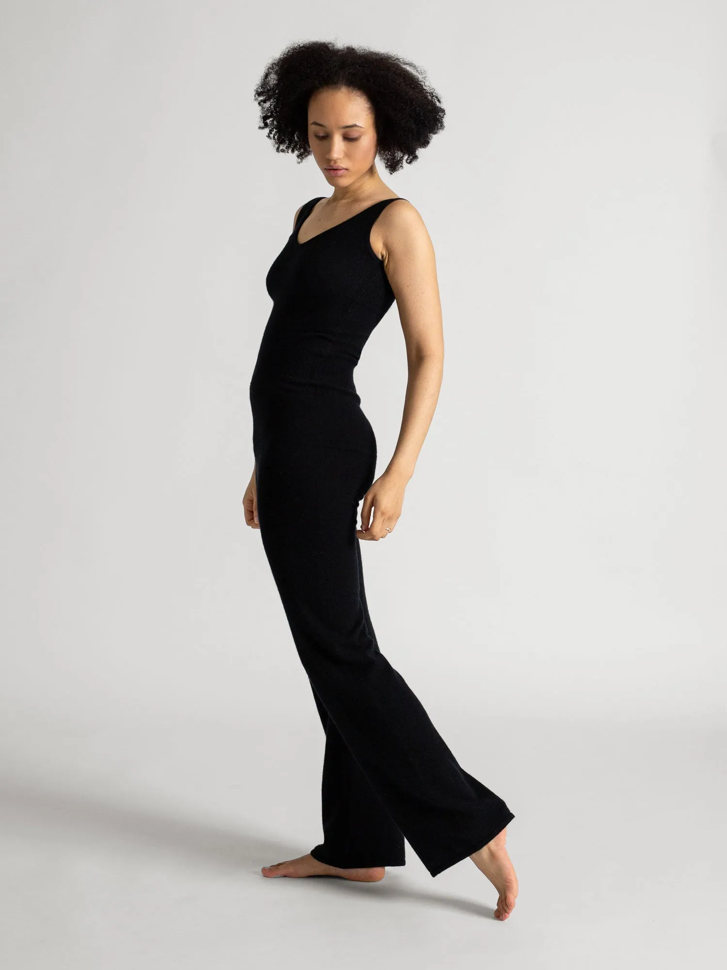 Cashmere jumpsuit "Savasana" - black