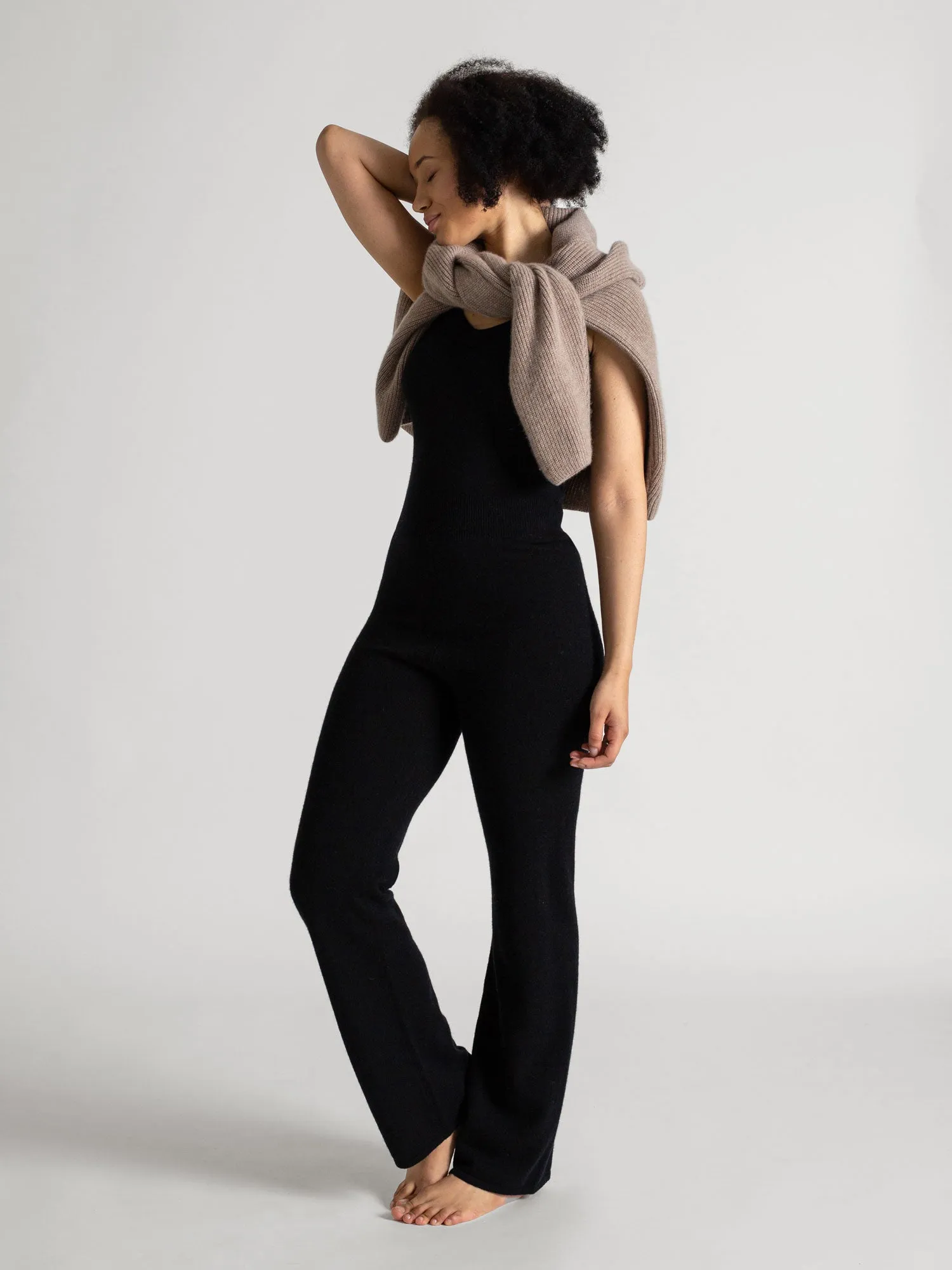 Cashmere jumpsuit "Savasana" - black