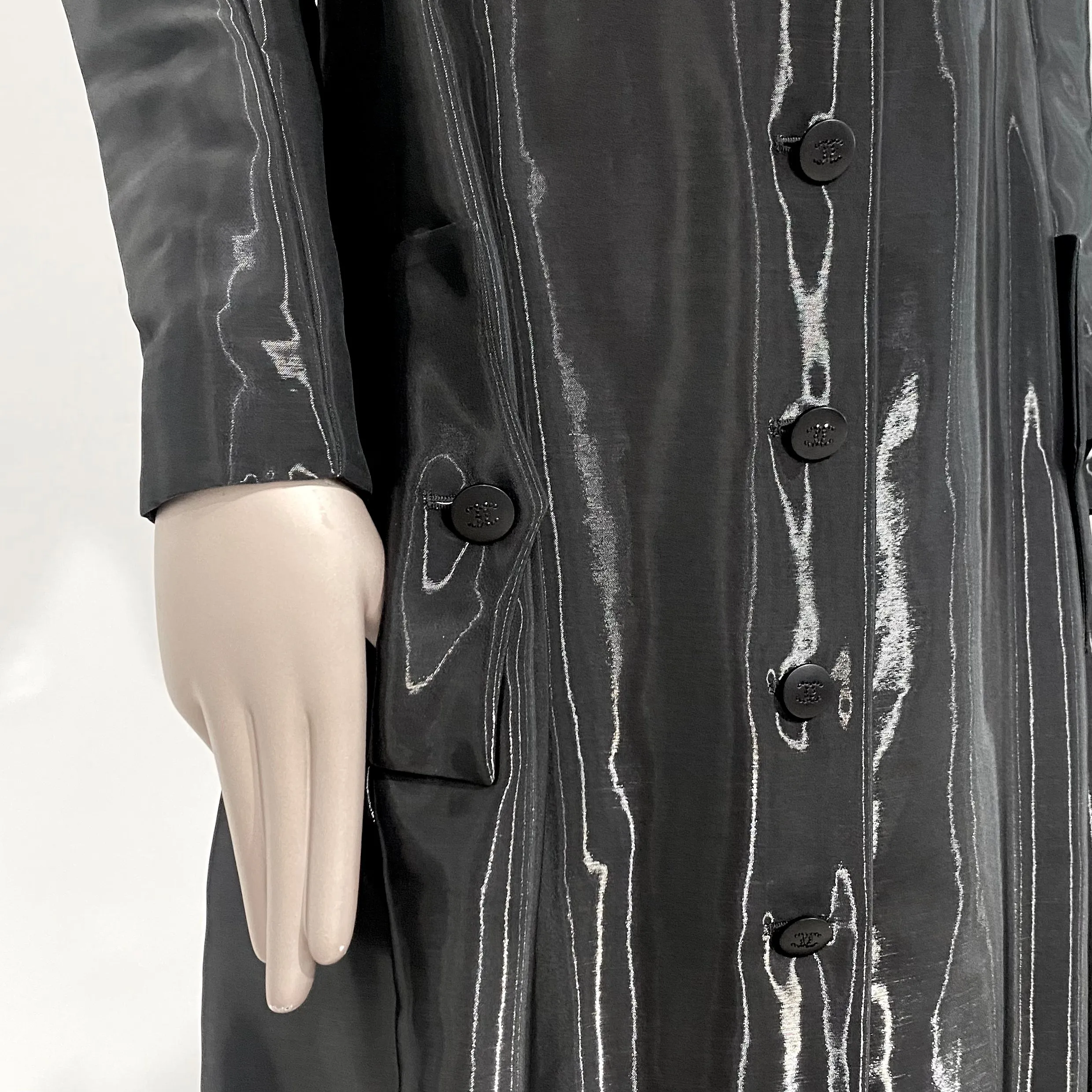 Chanel Vintage Reflective Moiré Coat