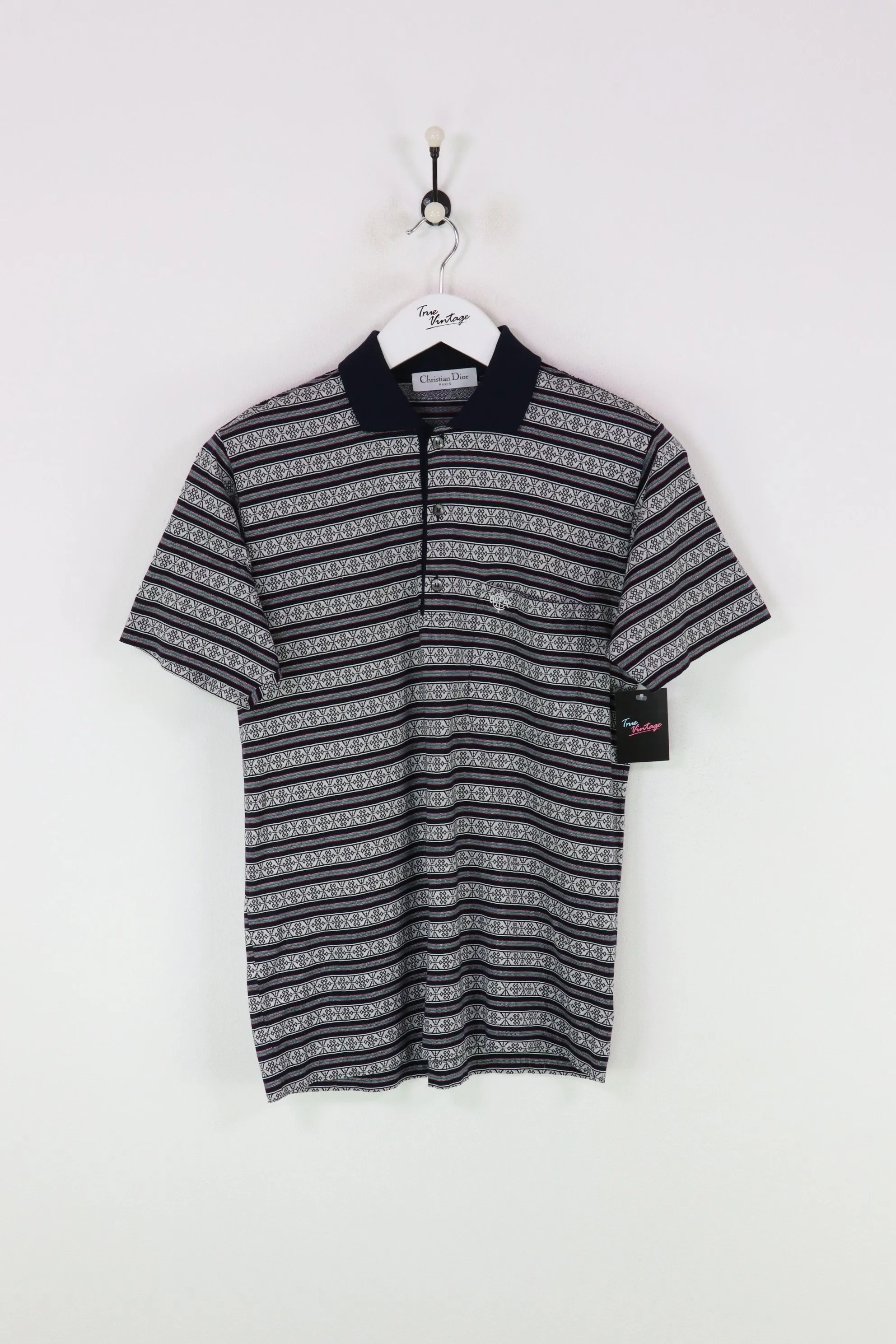 Christian Dior Polo Shirt Grey/Navy Small