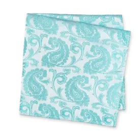 Classic Mint Paisley Silk Handkerchief