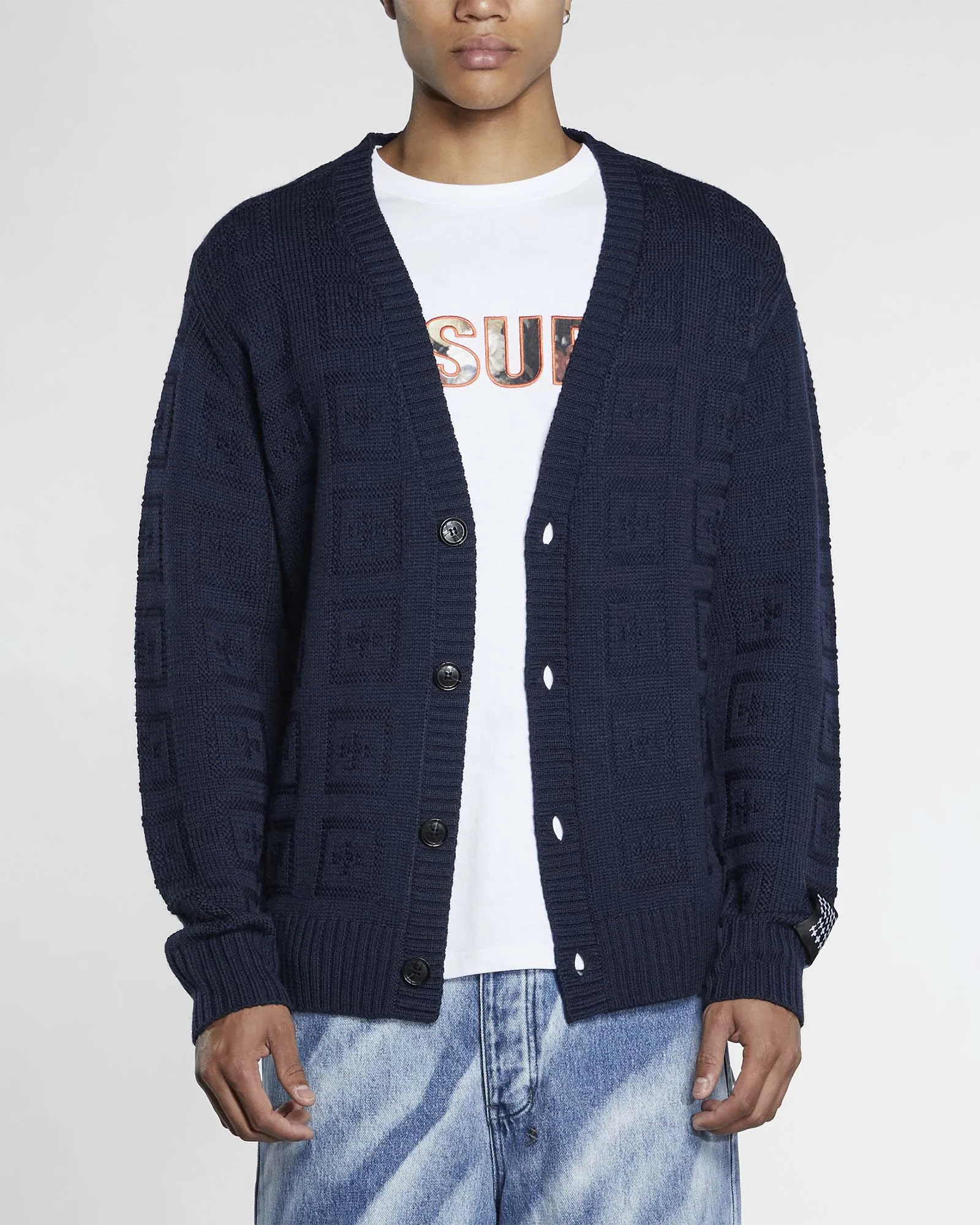 CROSS OUT CARDIGAN NAVY