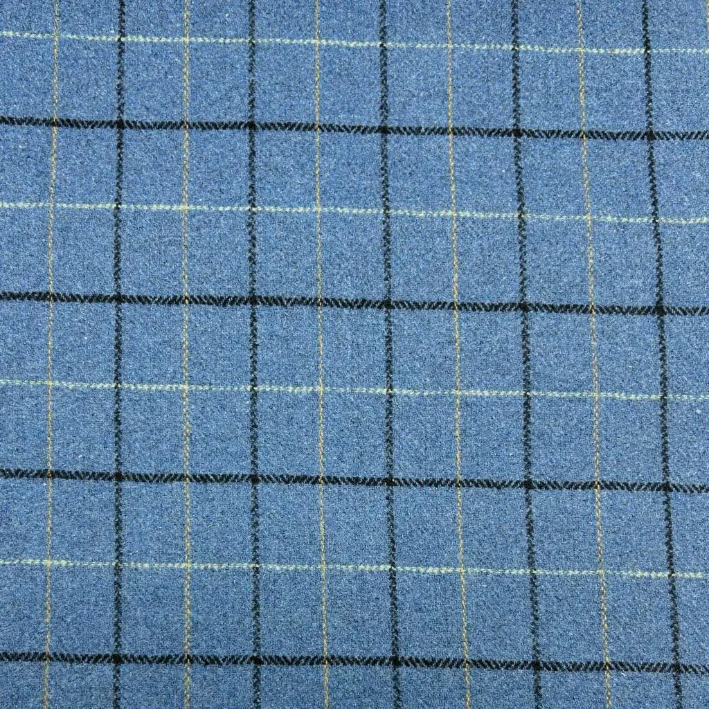 Crossover Checks Wool Blend Fabric