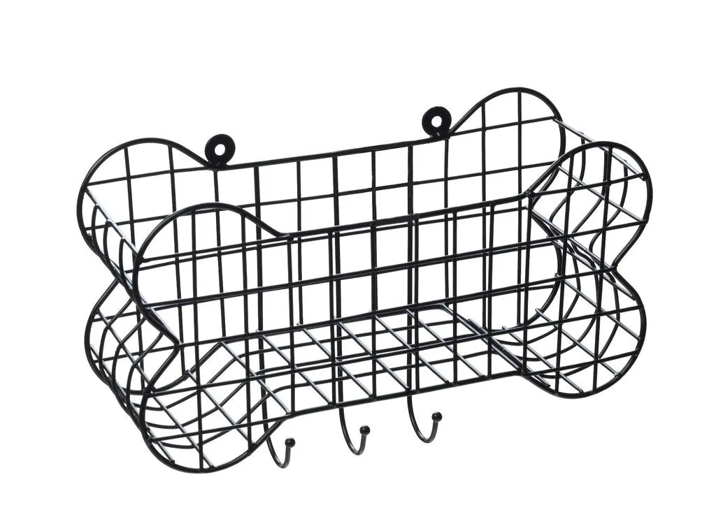 Dog Bone Wire Storage Shelf And Lead Hooks by House of Paws