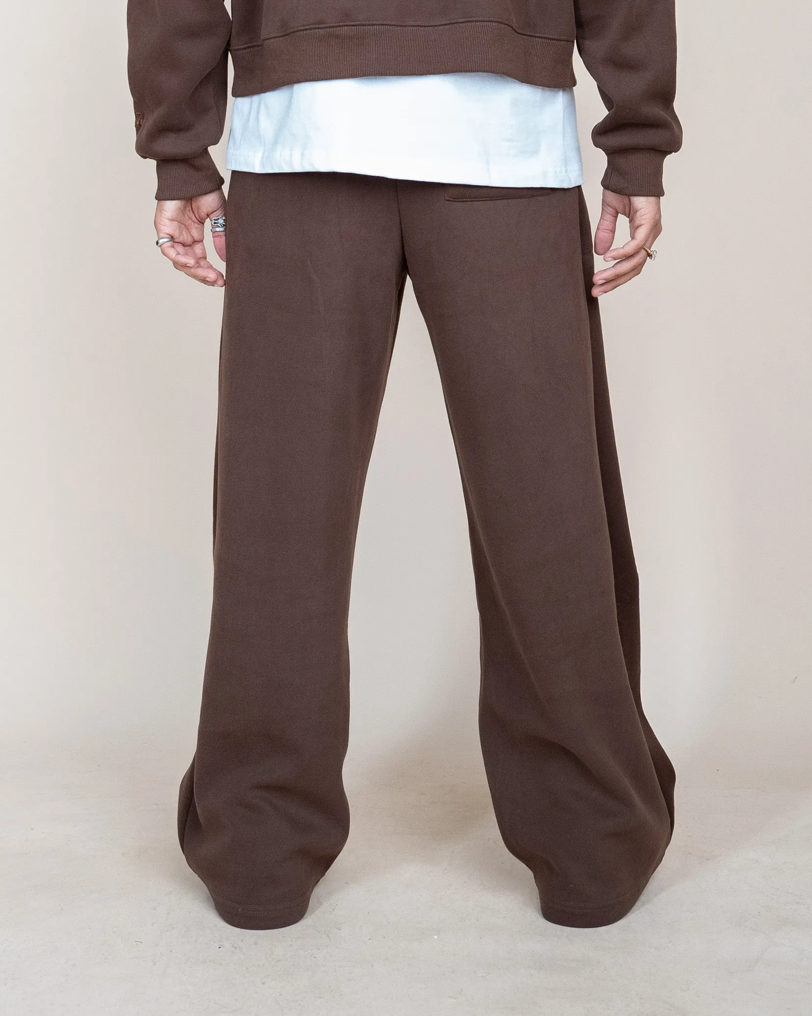 EPTM PERFECT BAGGY FLEECE PANTS - BROWN