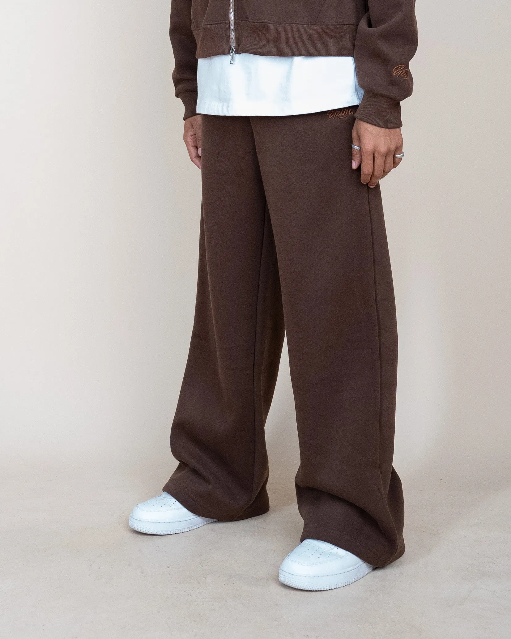 EPTM PERFECT BAGGY FLEECE PANTS - BROWN