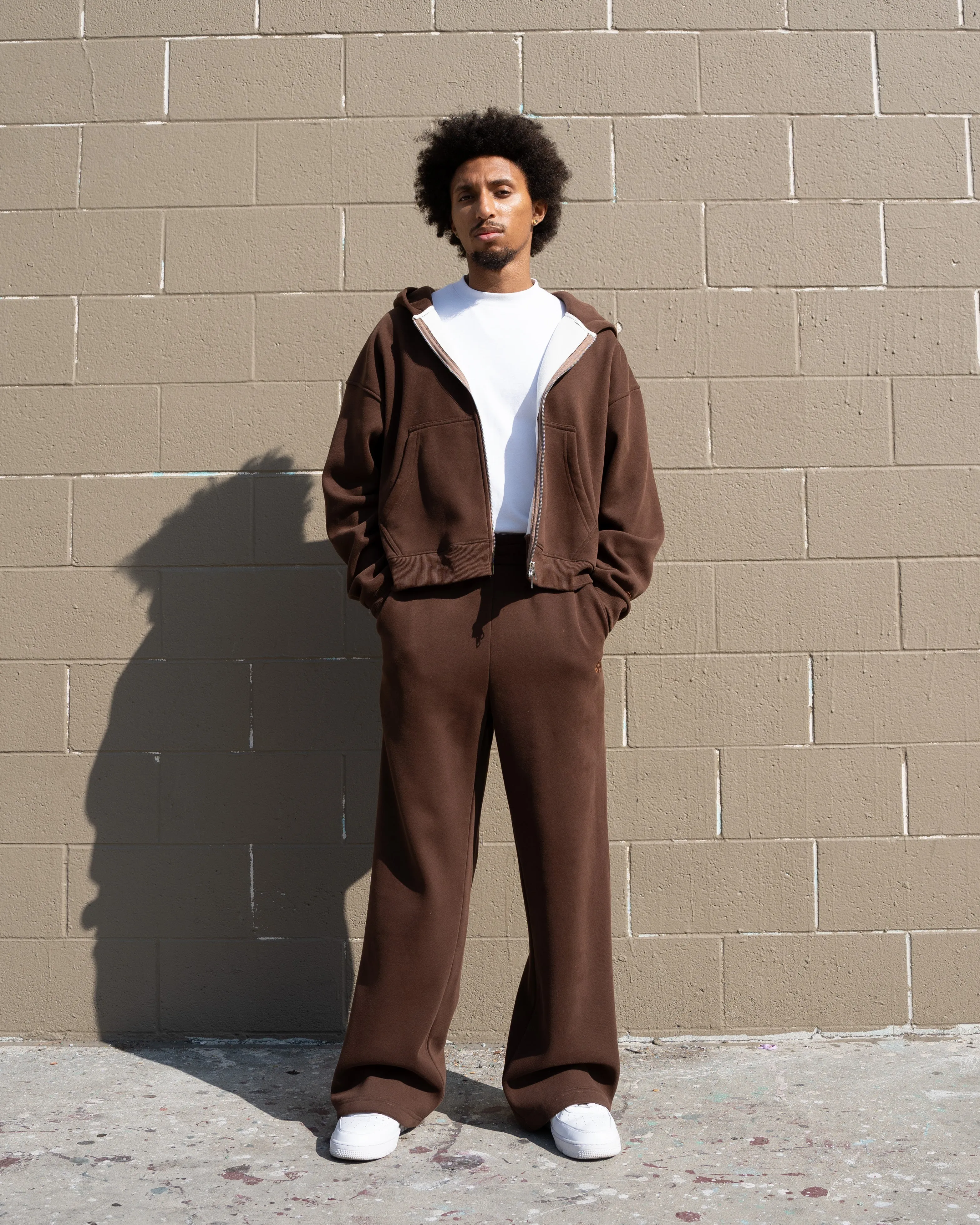 EPTM PERFECT BAGGY FLEECE PANTS - BROWN