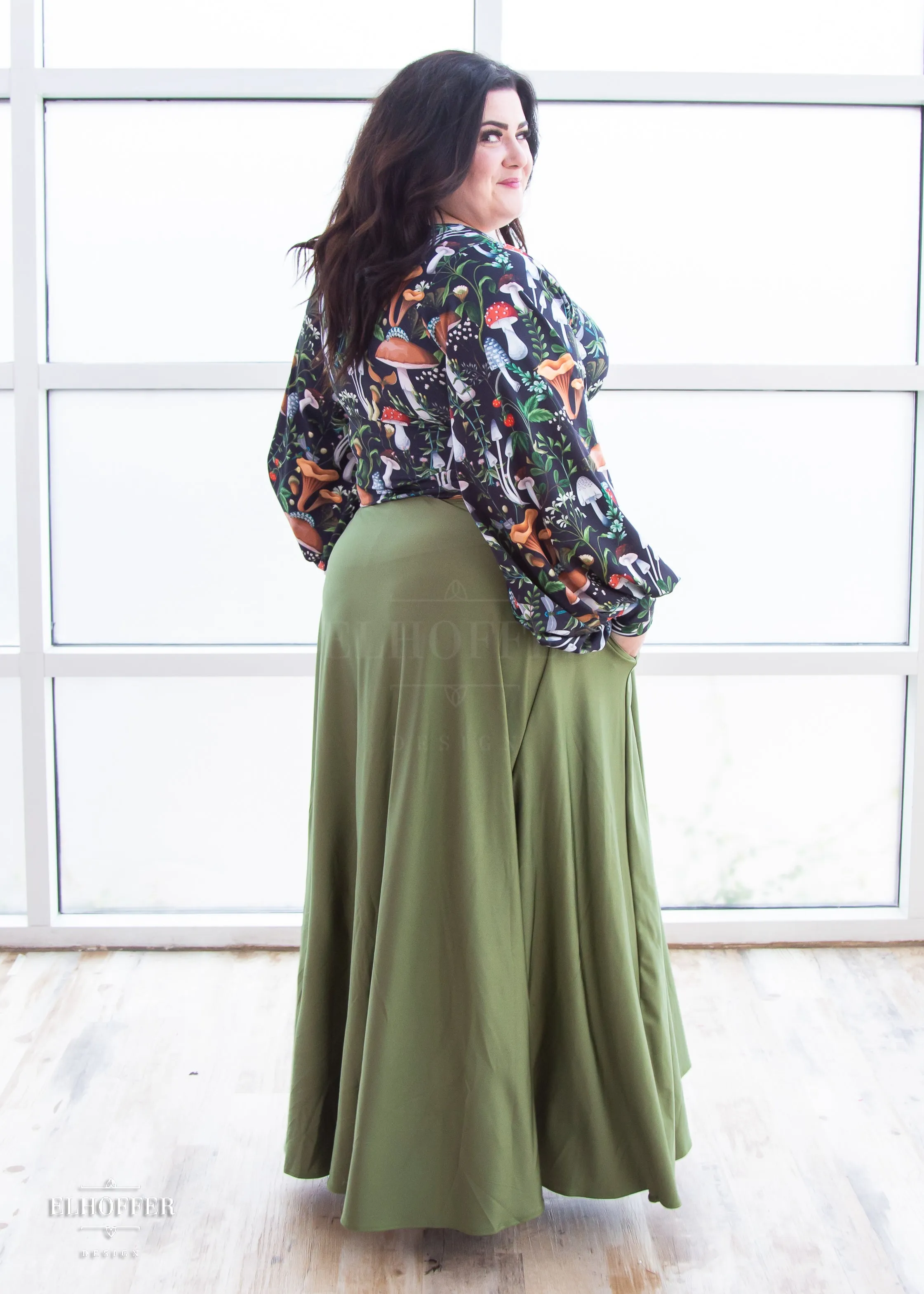 Essential Cindy Maxi Skirt - Olive Green