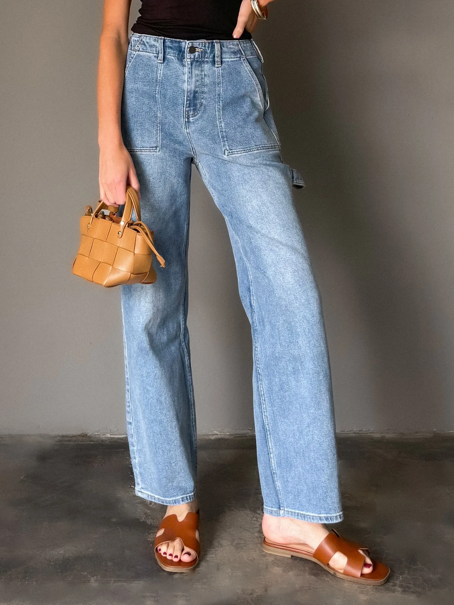 Ezra Cargo Straight Leg Jeans