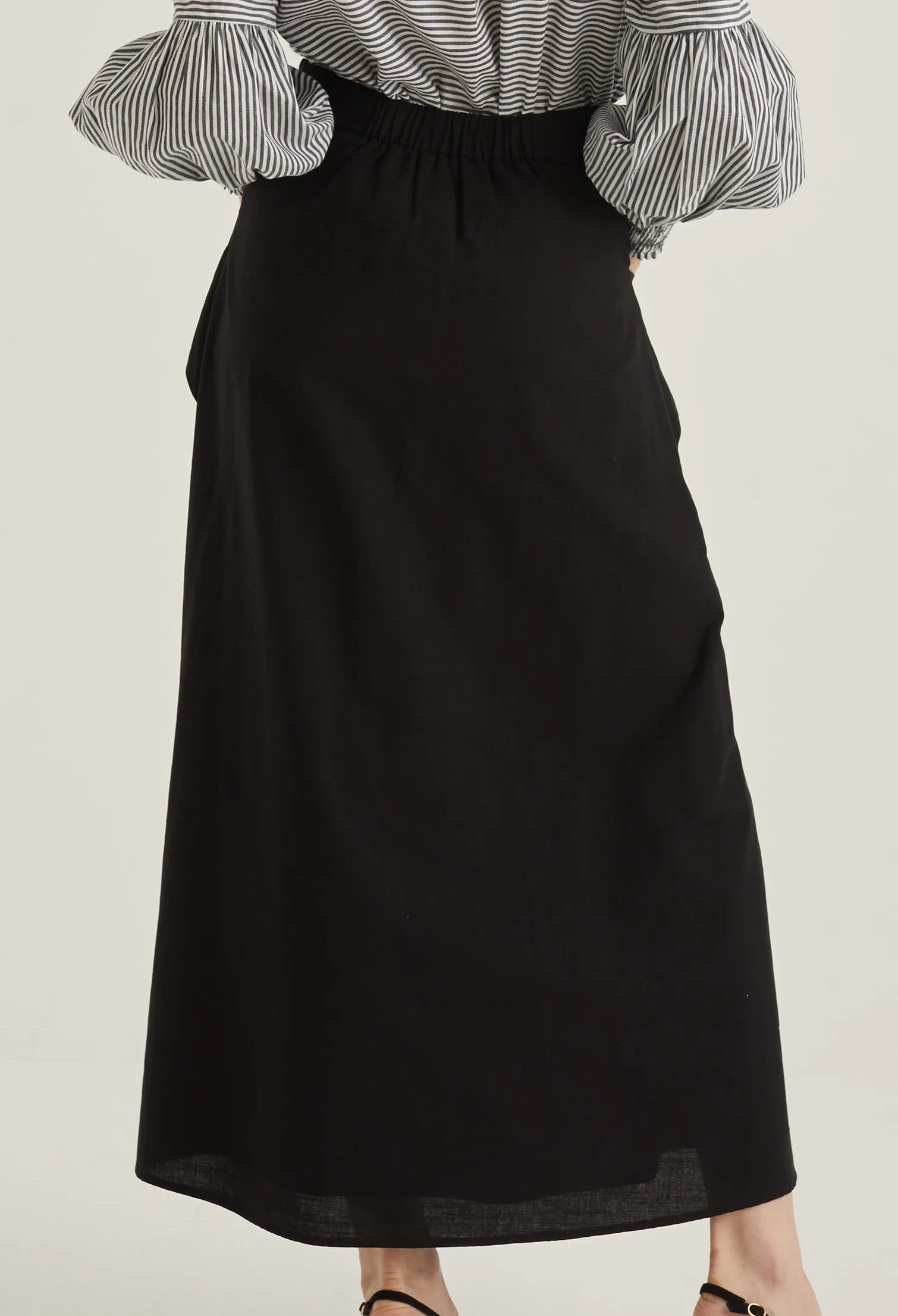 Folded Detail Circle Maxi Skirt