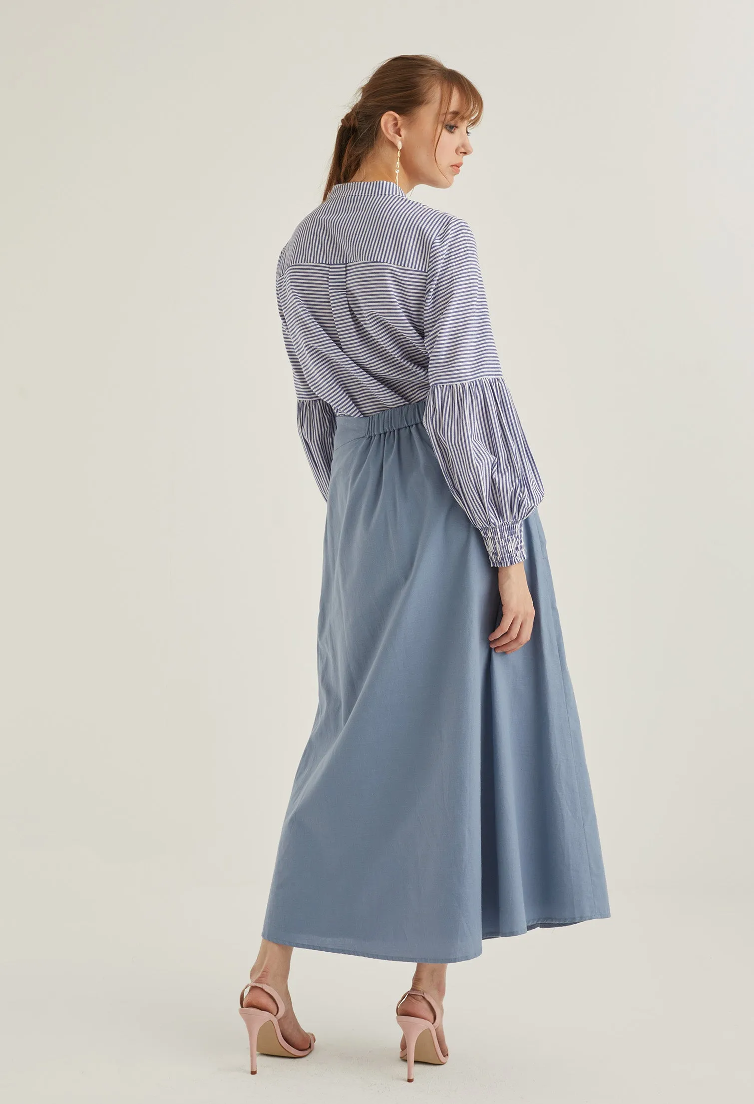 Folded Detail Circle Maxi Skirt