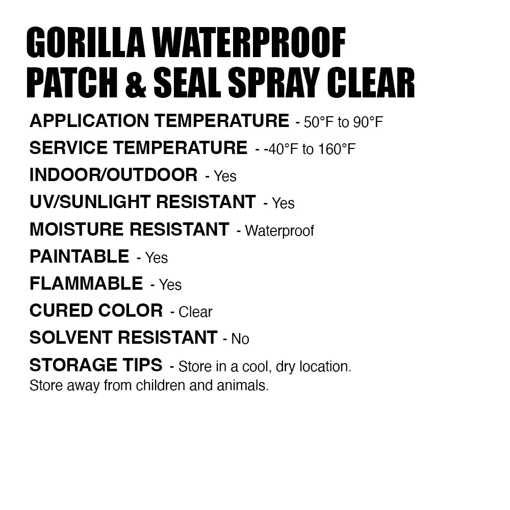 Gorilla Waterproof Patch & Seal Spray Clear