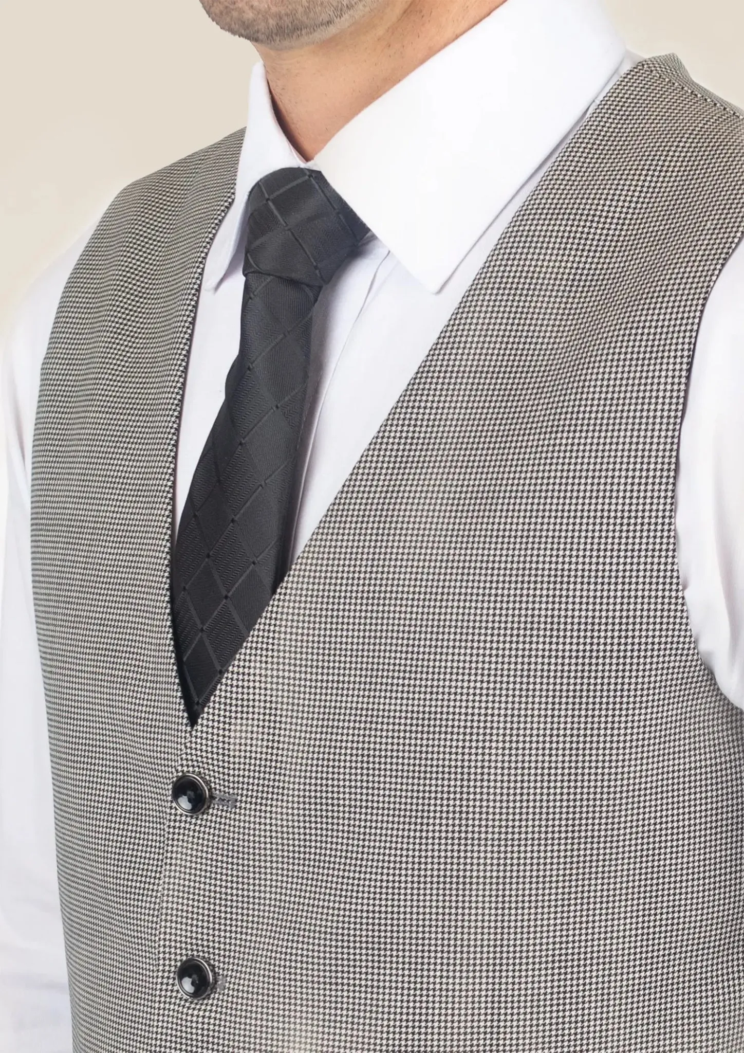 Grey Houndstooth Vest