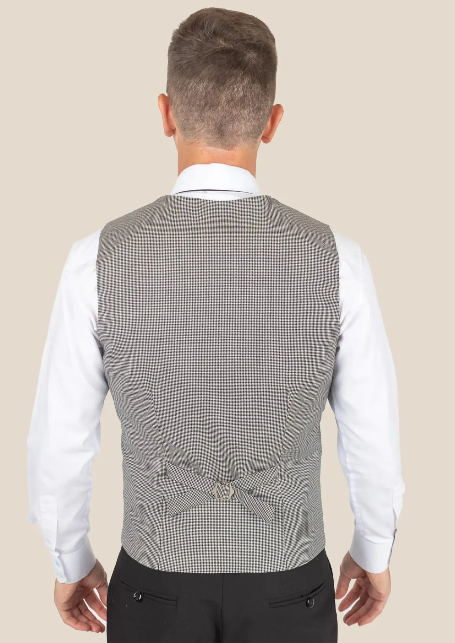 Grey Houndstooth Vest