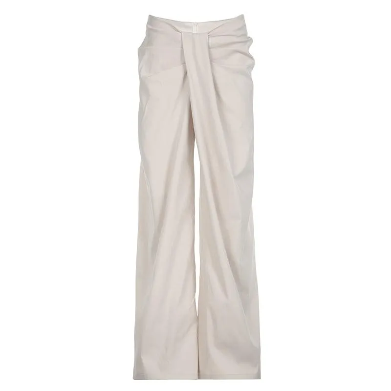 High-Waisted Fold-Over Wide Leg Pants