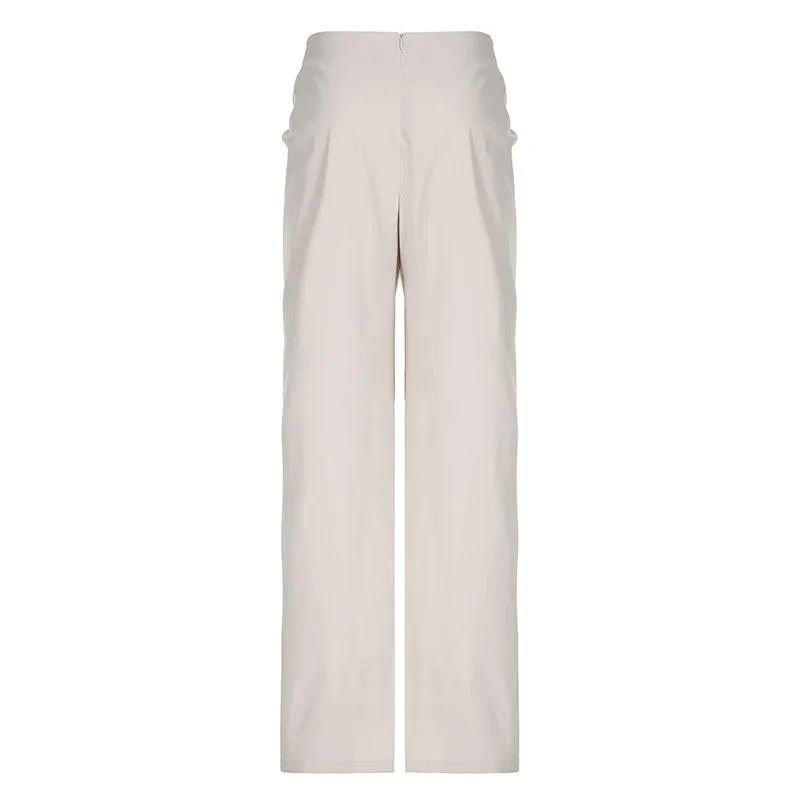 High-Waisted Fold-Over Wide Leg Pants