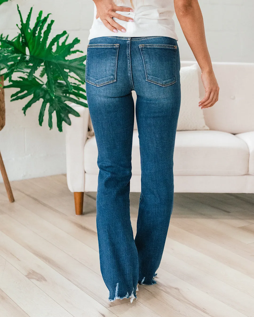 Judy Blue Looking For Love Distressed Hem Bootcut Jeans