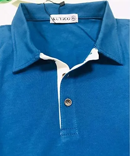 KUYIGO Men's Short & Long Sleeve Polo Shirts Casual Slim Fit Basic Designed Cotton Shirts