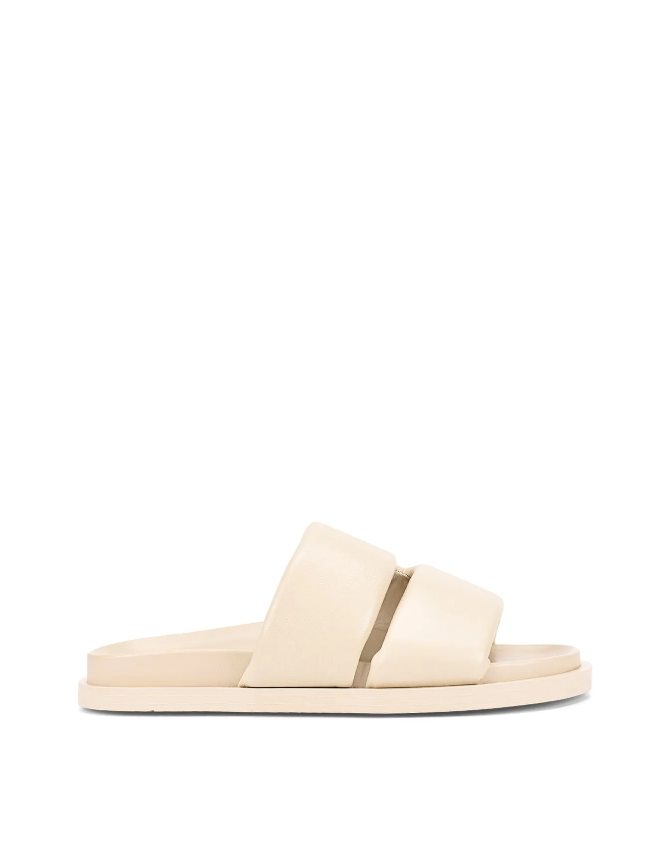 Lacey Footbed Sandals - Beige Leather