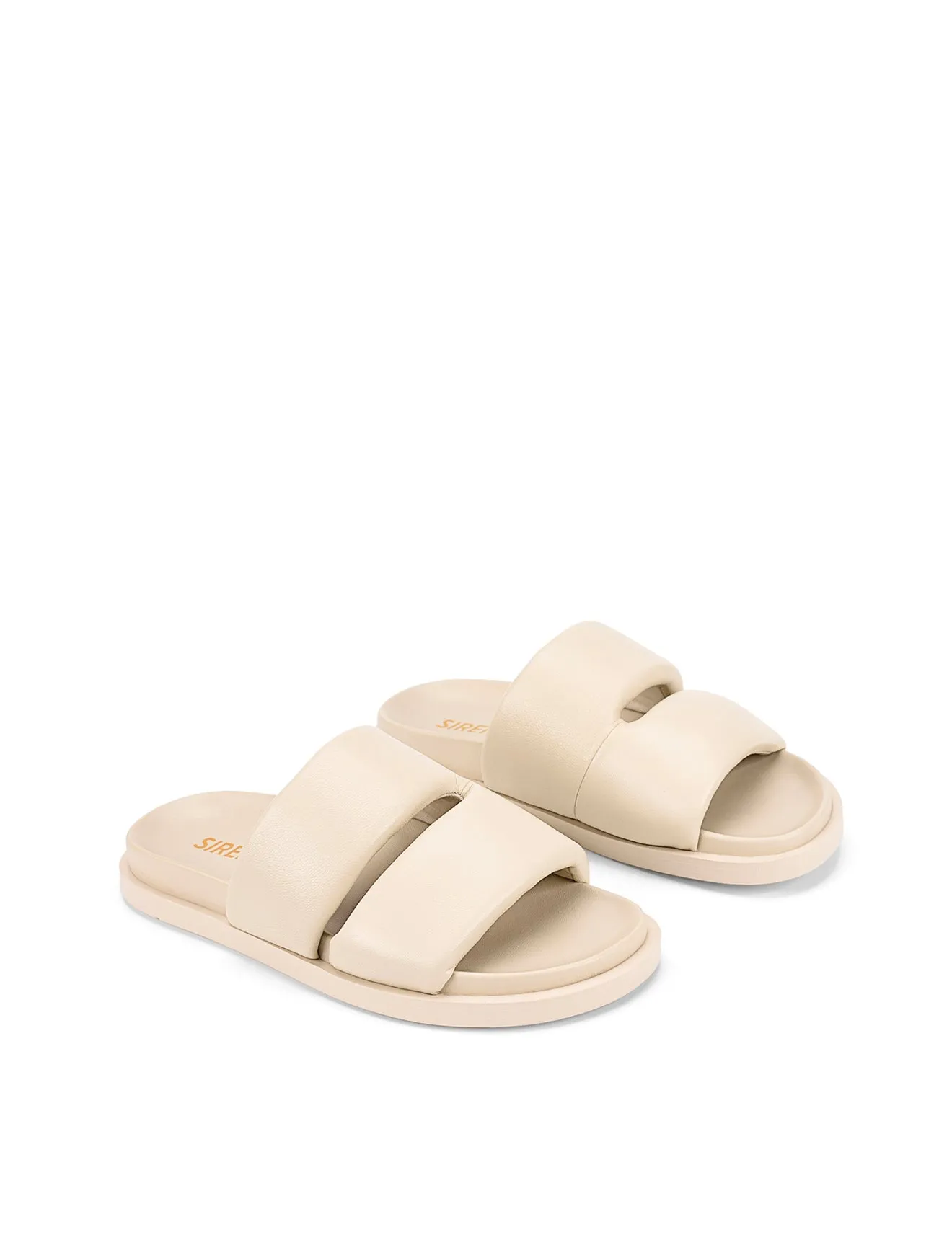 Lacey Footbed Sandals - Beige Leather