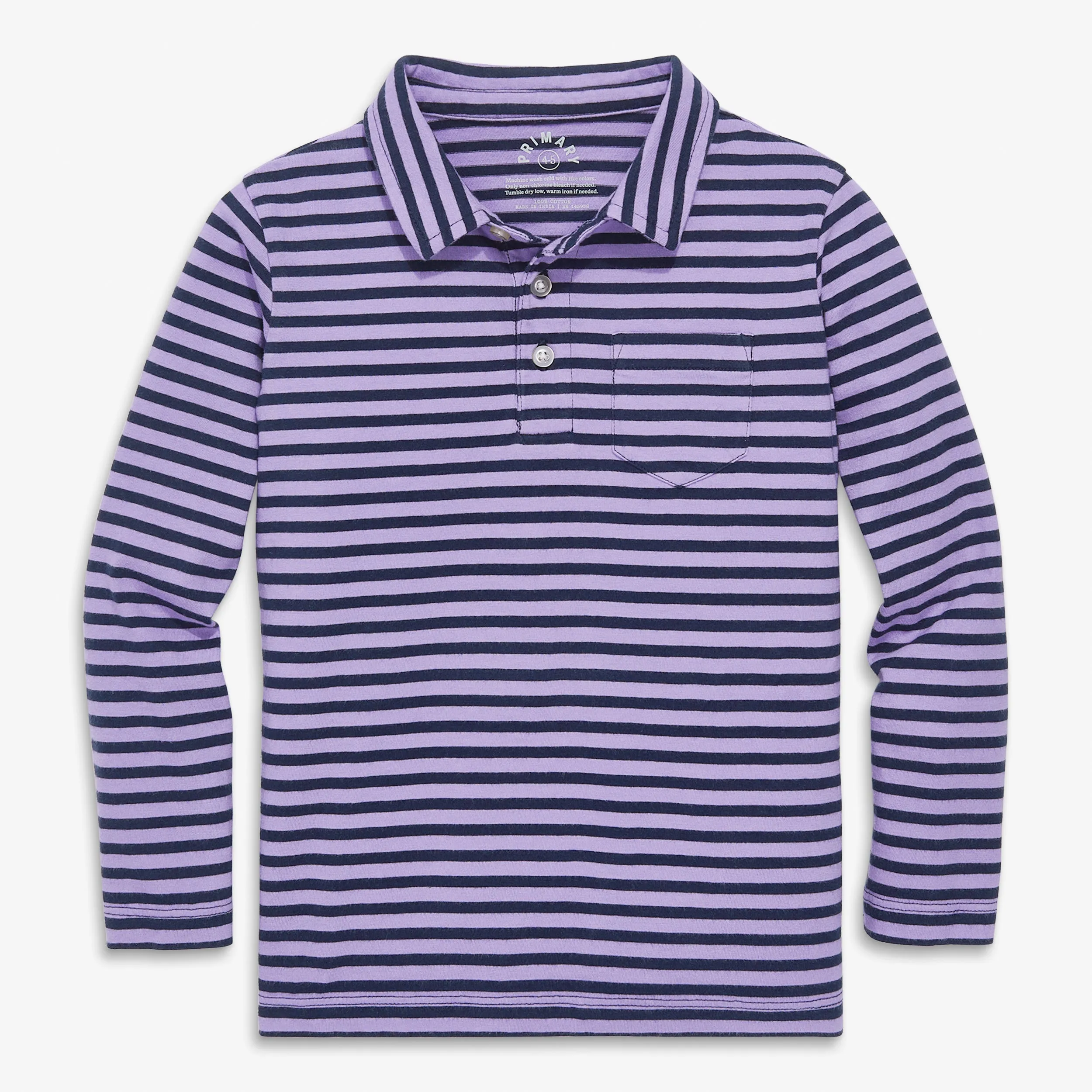 Long sleeve polo in stripe