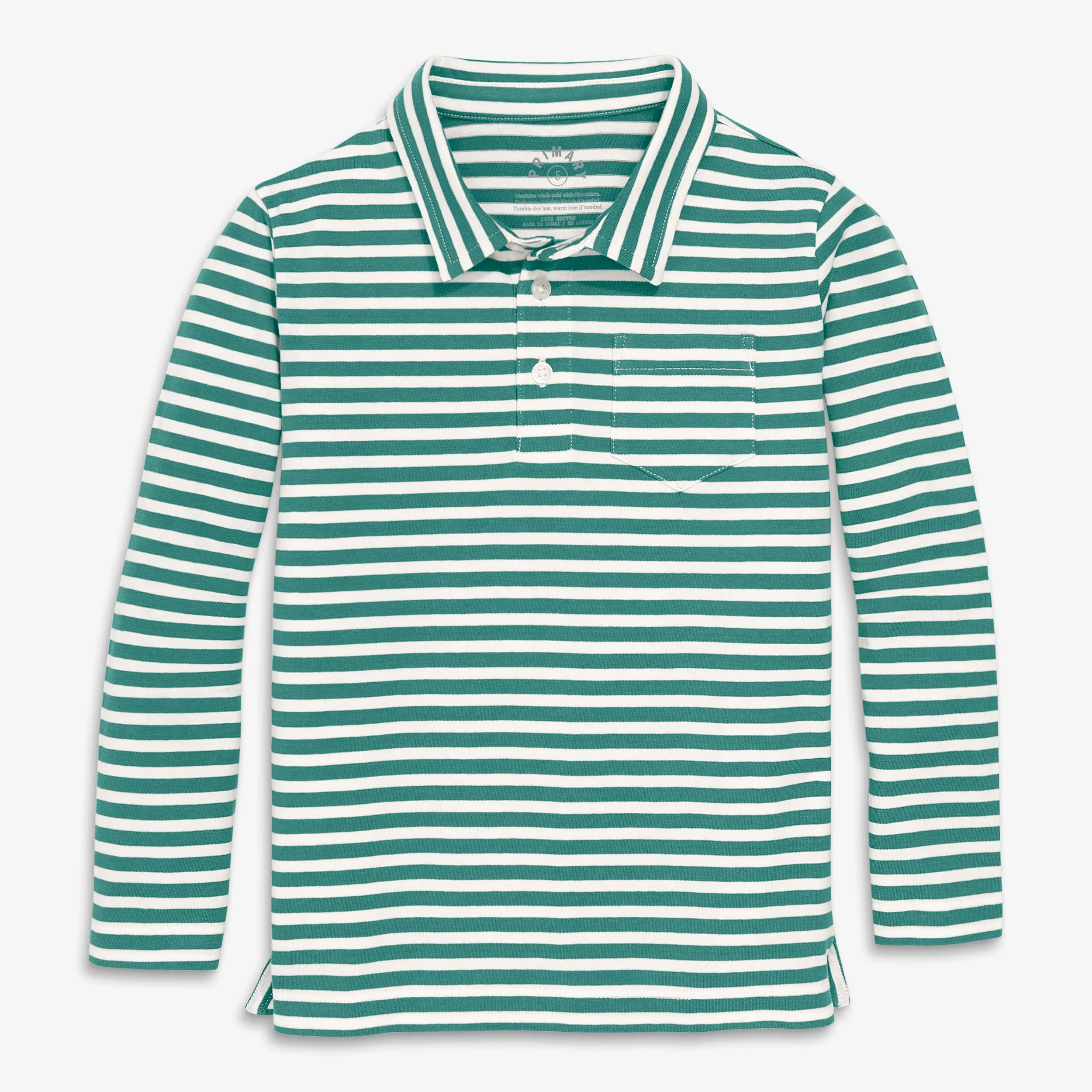 Long sleeve polo in stripe