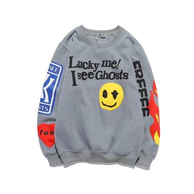 Lucky Me I See Ghost Print Sweatshirt