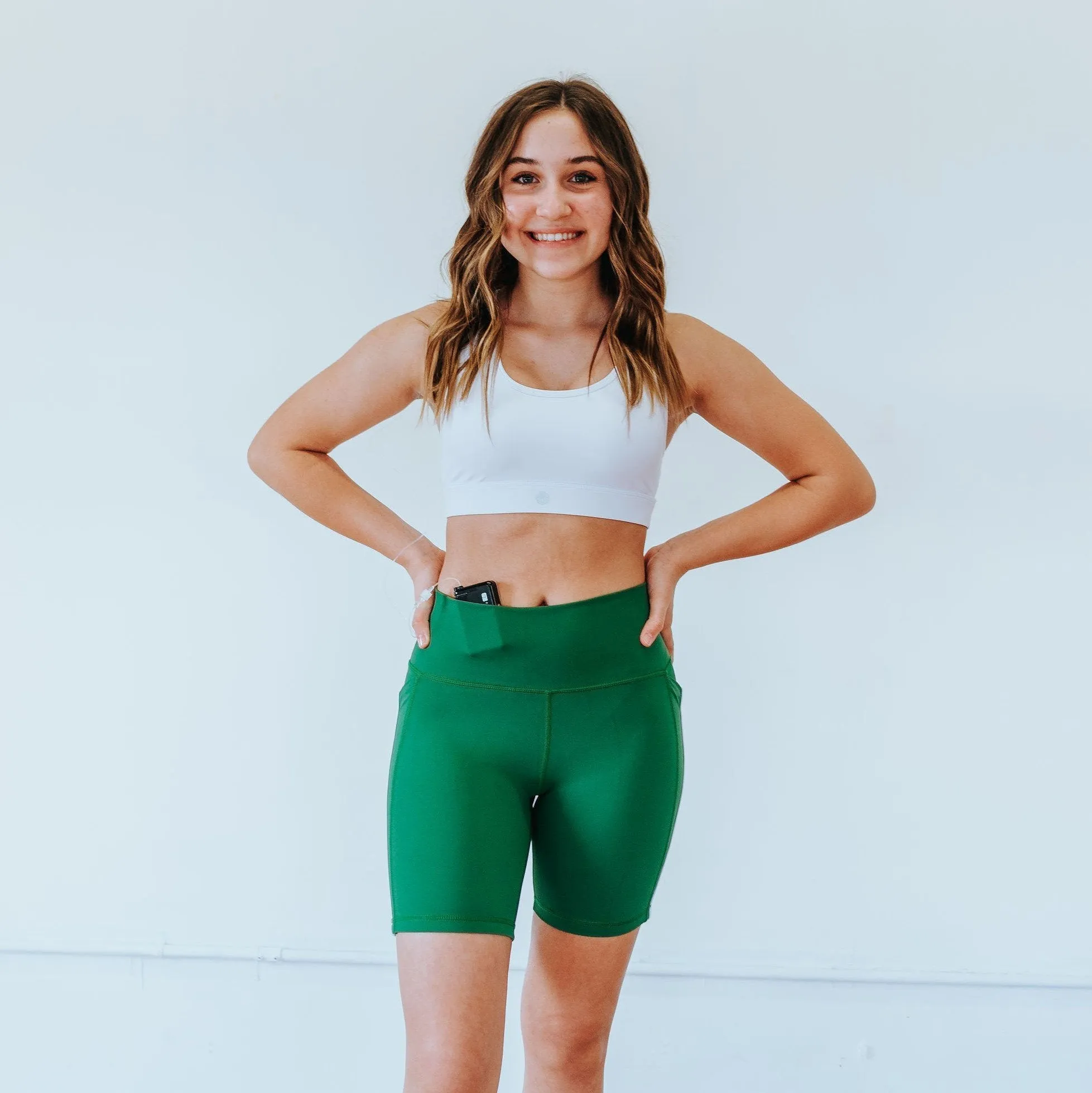 Lux High Waisted Rio Shorts (7 in. inseam) - Emerald